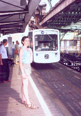 Laura at the Schwebebahn Station