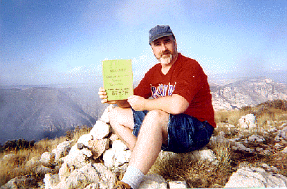 Ralph with the Guadalupe Peak Register 8749F